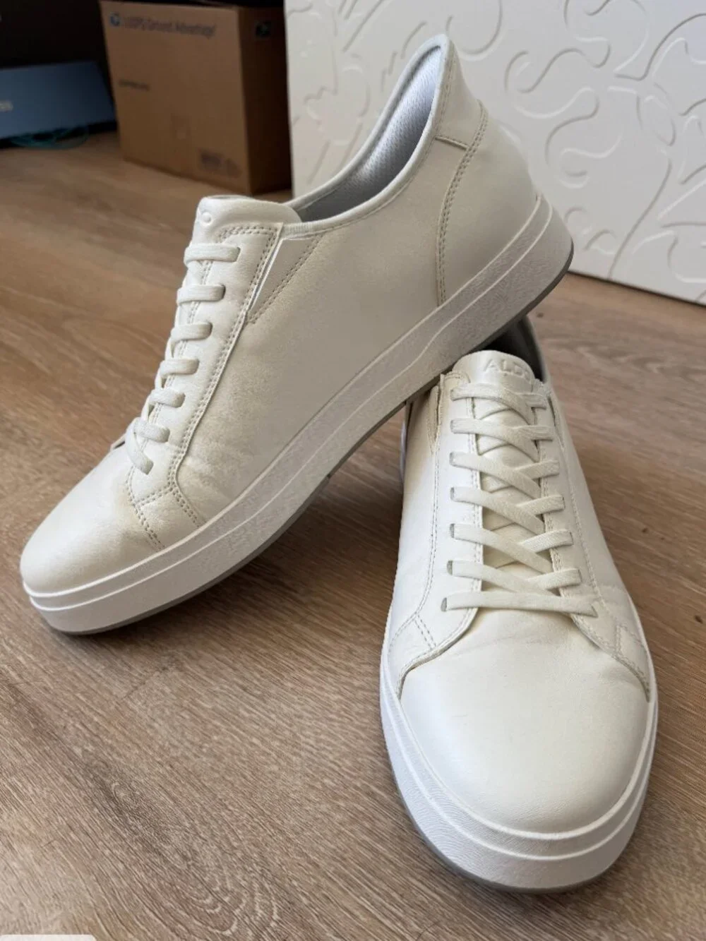 Aldo White Low-Top Sneakers in Size 10